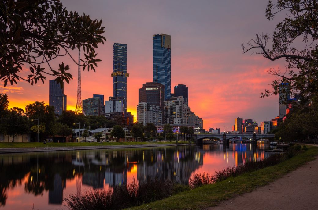 city of melbourne during sunset · free stock photo