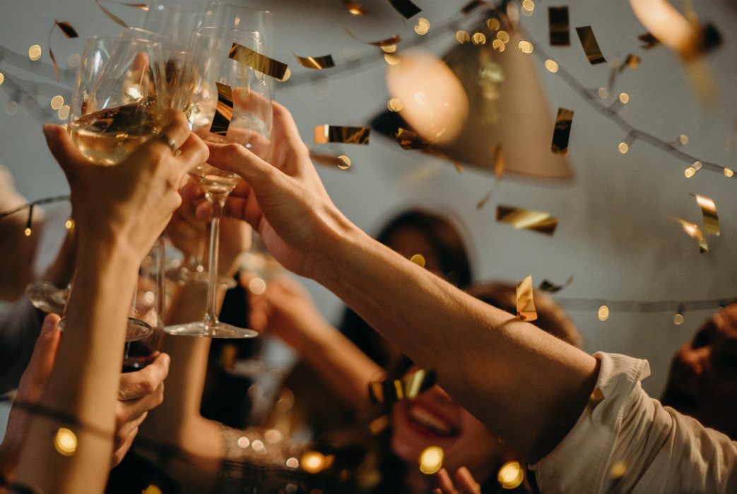 people toasting wine glasses · free stock photo 